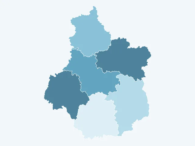 Carte du vote Emmanuel Macron dans le Centre-Val de Loire