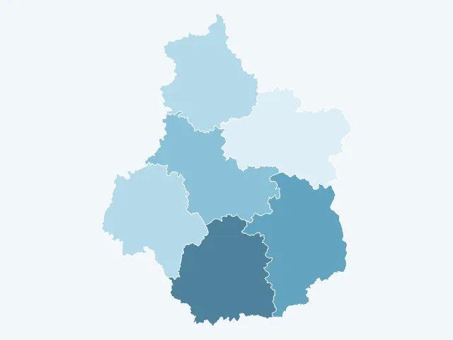Carte du vote Jean Lassalle dans le Centre-Val de Loire