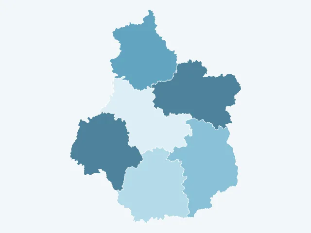 Carte du vote Jean-Luc Mélenchon dans le Centre-Val de Loire