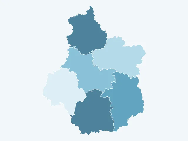 Carte du vote Marine Le Pen dans le Centre-Val de Loire