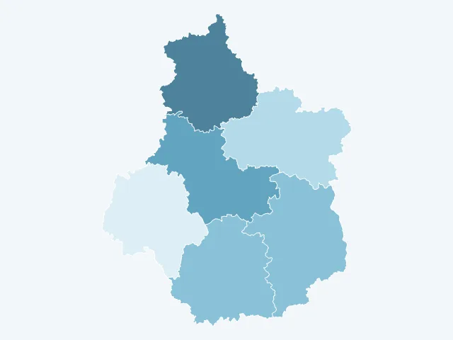 Carte du vote Nicolas Dupont-Aignan dans le Centre-Val de Loire
