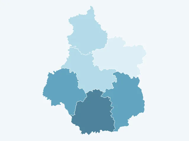 Carte du vote Philippe Poutou dans le Centre-Val de Loire