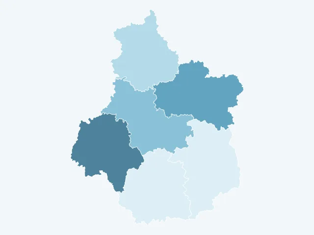 Carte du vote Yannick Jadot dans le Centre-Val de Loire