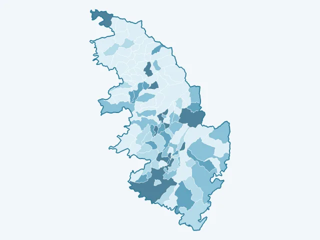 Carte des logements vacants dans la Corse-du-Sud (2A)