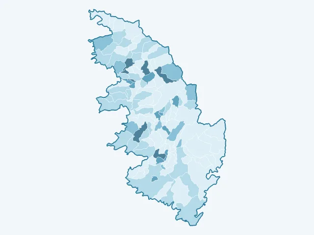 Carte du vote Anne Hidalgo dans la Corse-du-Sud (2A)