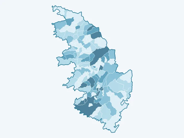 Carte du vote Fabien Roussel dans la Corse-du-Sud (2A)