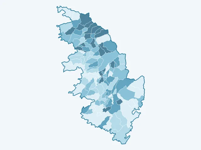 Carte du vote Jean Lassalle dans la Corse-du-Sud (2A)