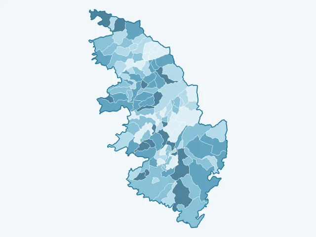 Carte du vote Jean-Luc Mélenchon dans la Corse-du-Sud (2A)