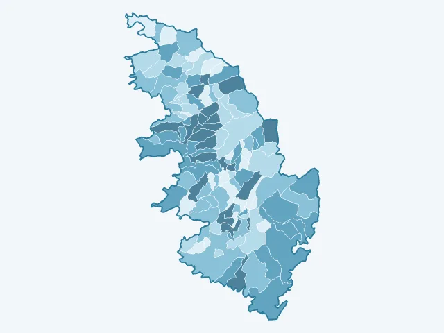 Carte du vote Marine Le Pen dans la Corse-du-Sud (2A)