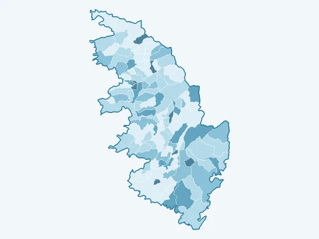 Carte du vote Nicolas Dupont-Aignan dans la Corse-du-Sud (2A)