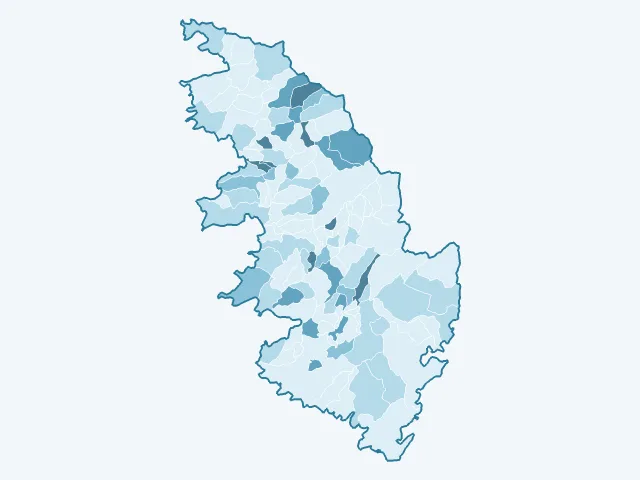 Carte du vote Philippe Poutou dans la Corse-du-Sud (2A)