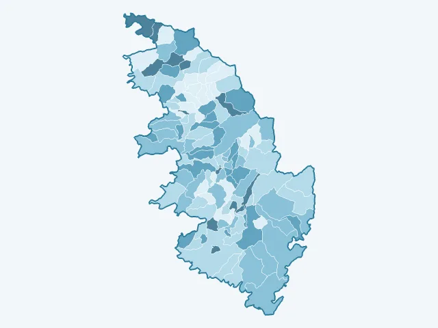Carte du vote Yannick Jadot dans la Corse-du-Sud (2A)
