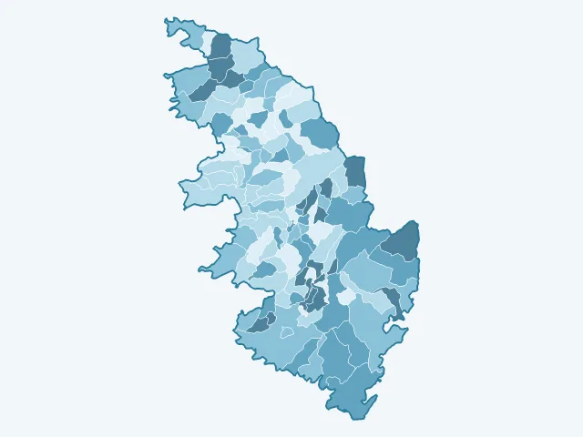 Carte du taux de chômage dans la Corse-du-Sud (2A)
