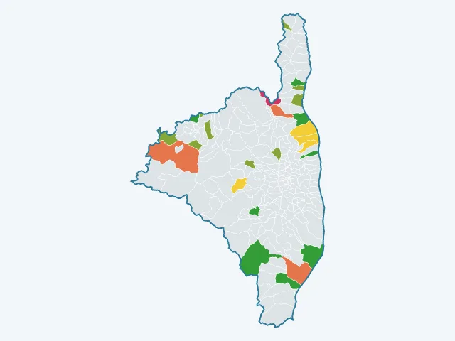 Carte de l'environnement dans la Haute-Corse (2B)