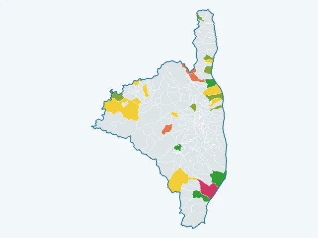 Carte de la satisfaction des habitants dans la Haute-Corse (2B)