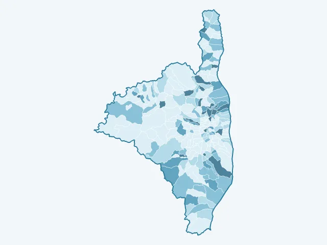 Carte des logements vacants dans la Haute-Corse (2B)