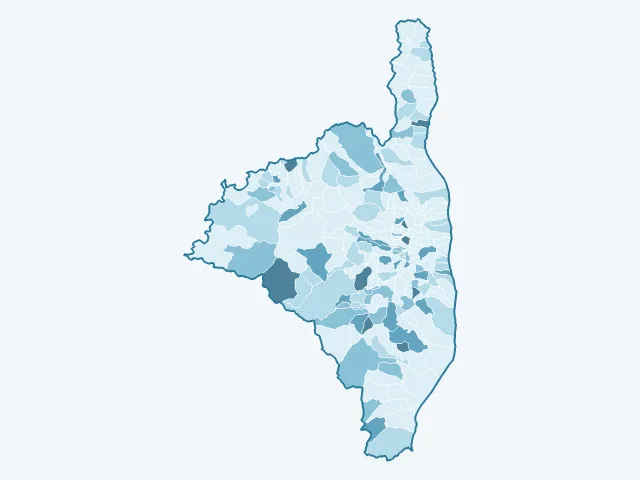 Carte du vote Anne Hidalgo dans la Haute-Corse (2B)