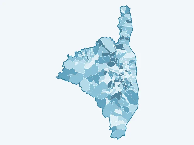 Carte du vote Emmanuel Macron dans la Haute-Corse (2B)
