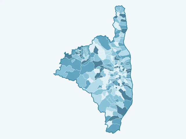 Carte du vote Éric Zemmour dans la Haute-Corse (2B)