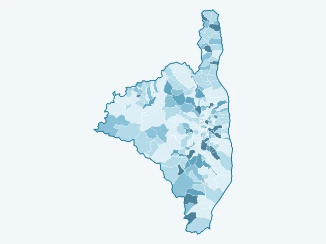 Carte du vote Fabien Roussel dans la Haute-Corse (2B)