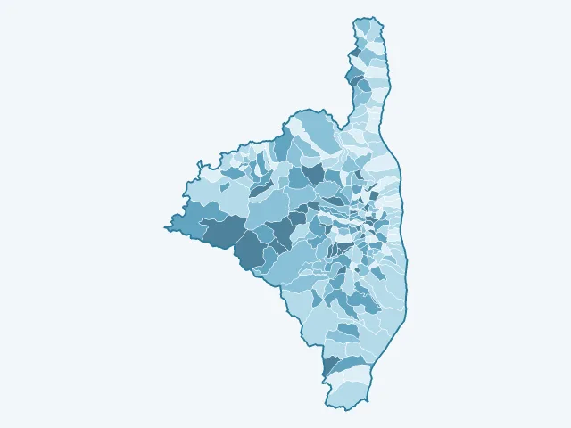 Carte du vote Jean Lassalle dans la Haute-Corse (2B)