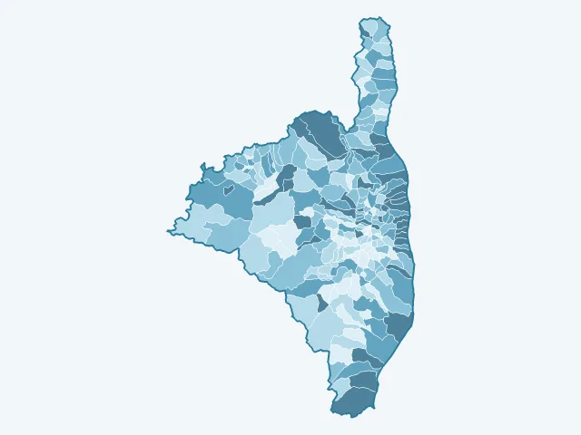 Carte du vote Marine Le Pen dans la Haute-Corse (2B)