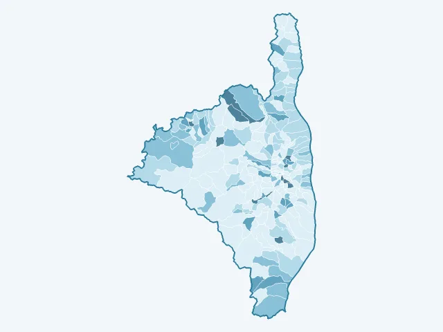 Carte du vote Nicolas Dupont-Aignan dans la Haute-Corse (2B)