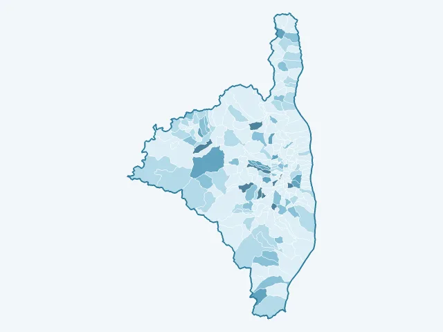 Carte du vote Philippe Poutou dans la Haute-Corse (2B)