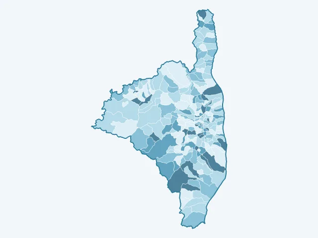 Carte du vote Valérie Pécresse dans la Haute-Corse (2B)
