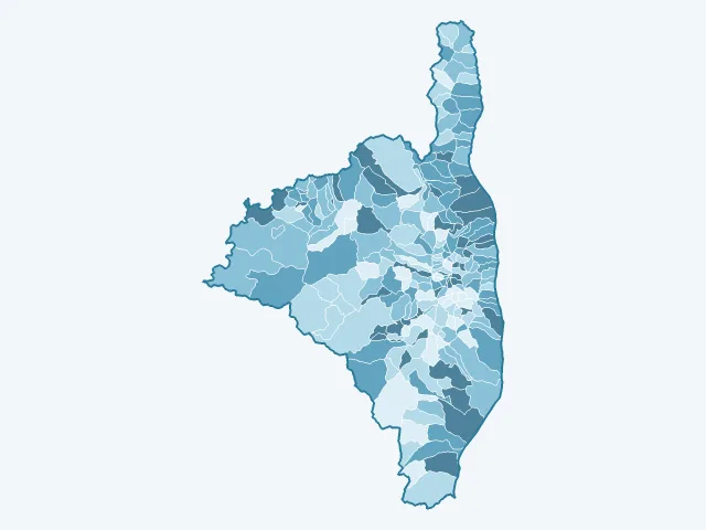 Carte de la population active dans la Haute-Corse (2B)