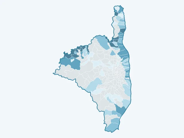 Carte des prix de l'immobilier dans la Haute-Corse (2B)