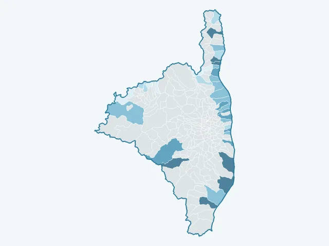 Carte du rendement locatif dans la Haute-Corse (2B)