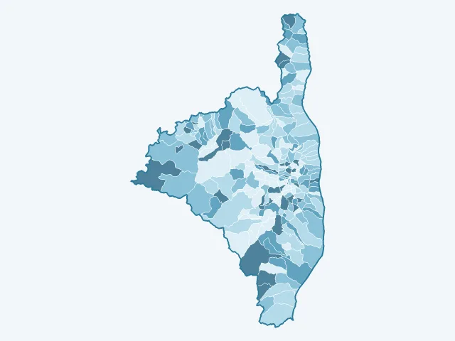 Carte du taux de chômage dans la Haute-Corse (2B)