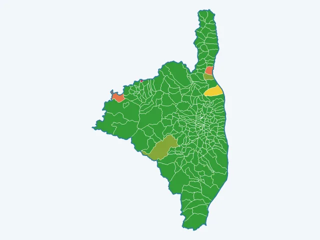 Carte des infractions liées aux stupéfiants dans la Haute-Corse (2B)