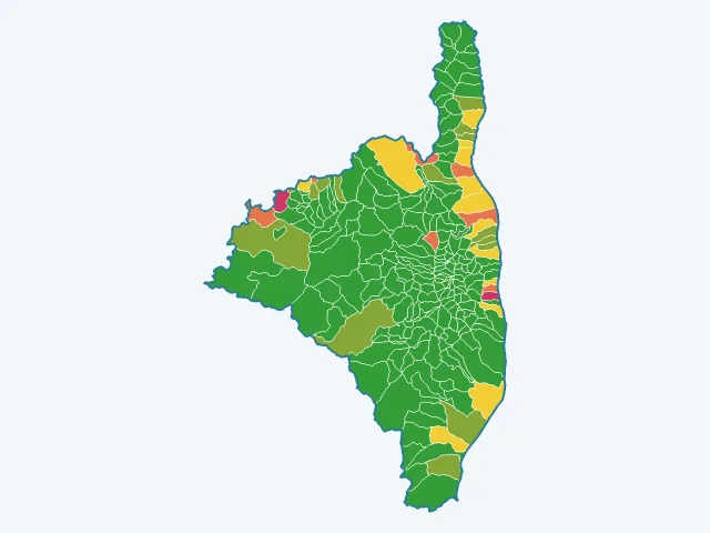 Carte des vols et dégradations dans la Haute-Corse (2B)