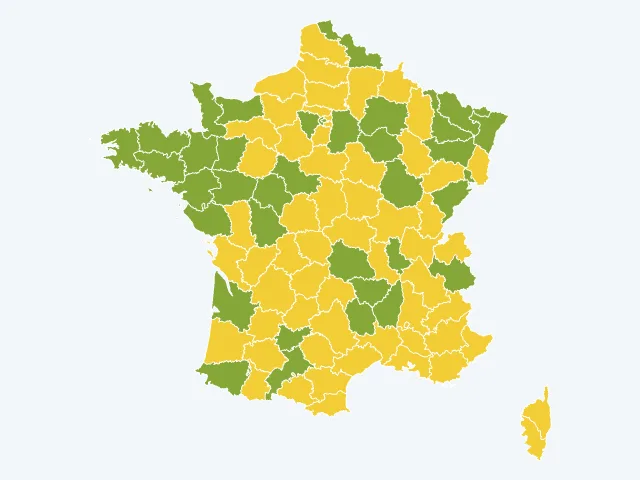 Carte de France de l'éducation et de la culture par département