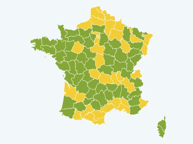 Carte de France de l'environnement par département