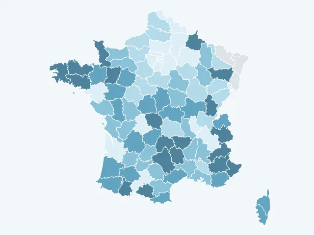 Carte de France de l'évolution des prix immobiliers par département