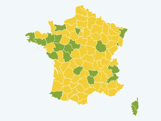 Carte de France de la satisfaction des habitants par département