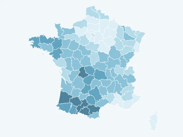 Carte de France du vote Anne Hidalgo par département