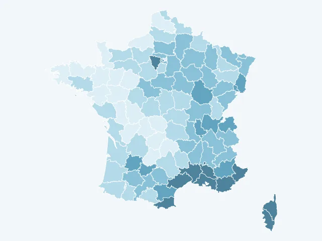 Carte de France du vote Éric Zemmour par département