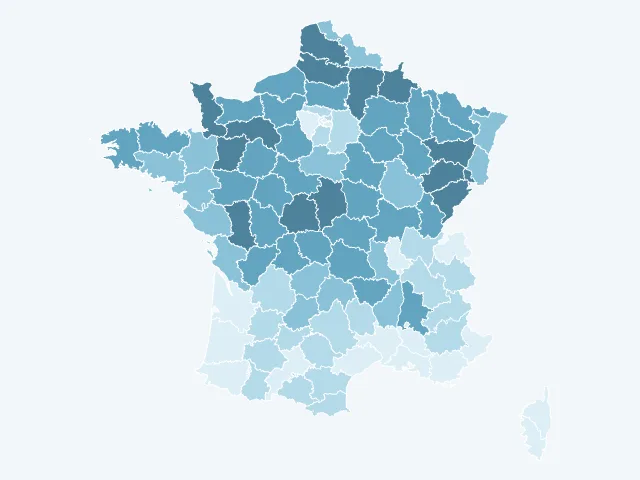 Carte de France du vote Nathalie Arthaud par département