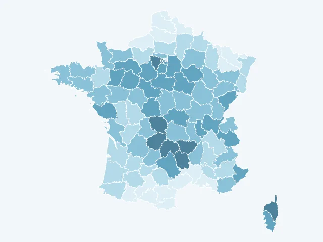 Carte de France du vote Valérie Pécresse par département