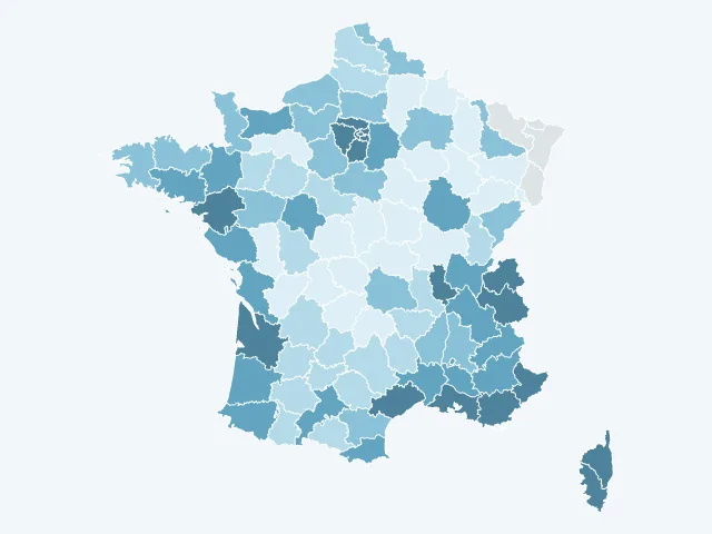 Carte de France des prix de l'immobilier par département