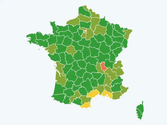 Carte de France des vols et dégradations par département