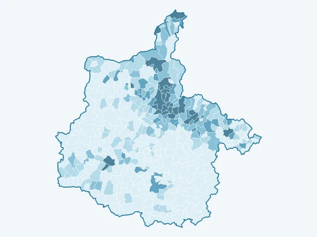 Carte de la densité de population dans les Ardennes (08)