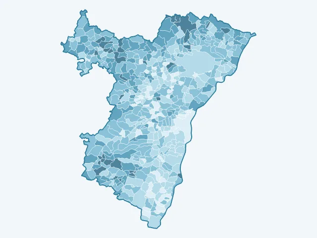 Carte de l'âge moyen dans le Bas-Rhin (67)