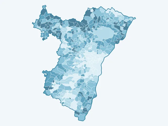 Carte du vote Marine Le Pen dans le Bas-Rhin (67)