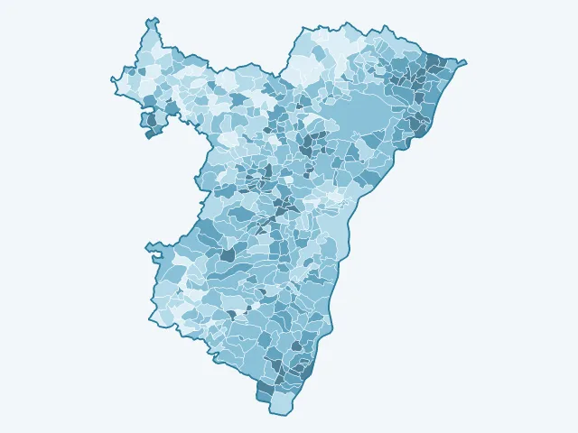 Carte de la population active dans le Bas-Rhin (67)