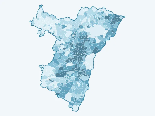 Carte du revenu moyen dans le Bas-Rhin (67)